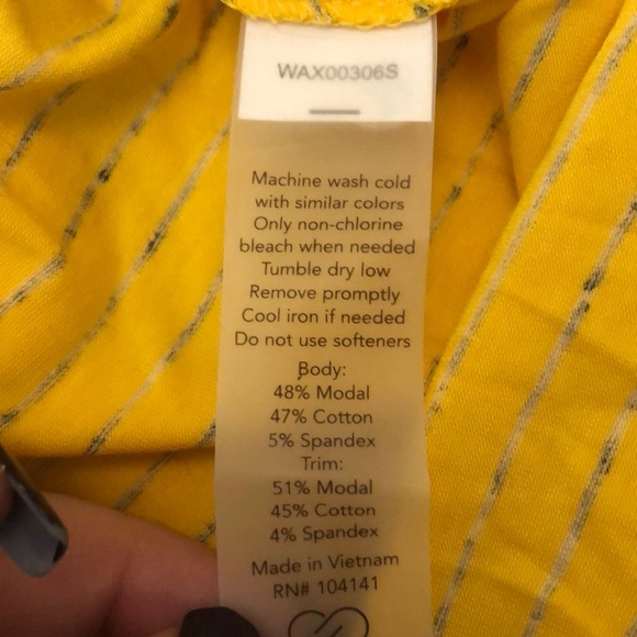 Calia by Carrie Underwood Yellow Striped Tee - Picture 3 of 8